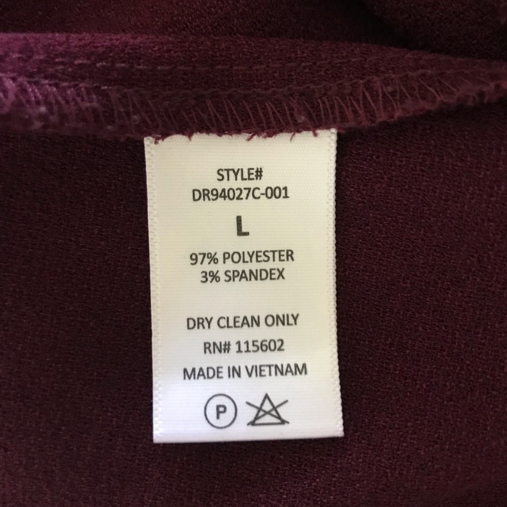 Lush wine red midi dress size L - Picture 10 of 12
